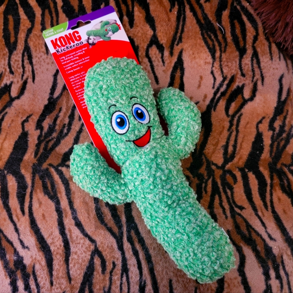 Kong Cat Kickeroo XL Green Cactus Toy W Catnip. Ea.